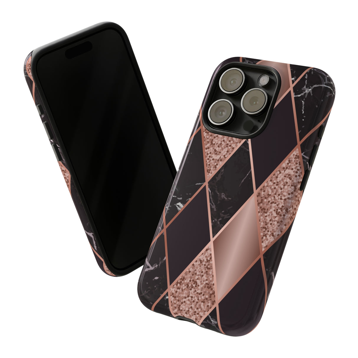 Pink Black Geometric - Protective Phone Case