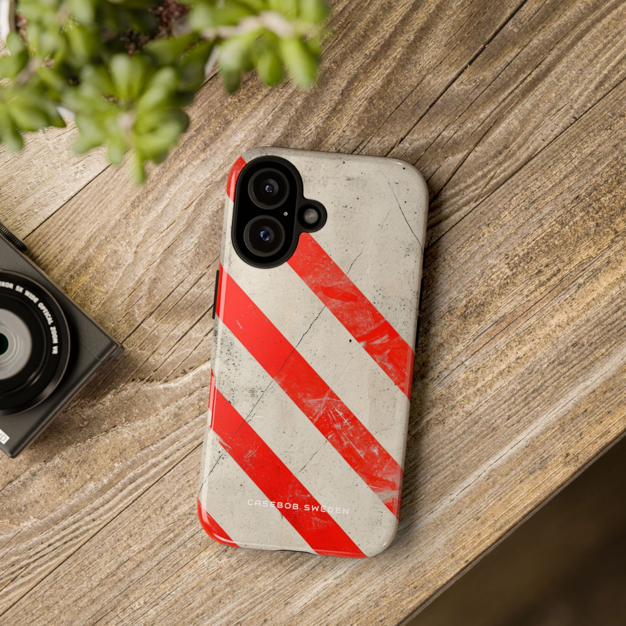 Striker Crimson Stripes iPhone 16 - Tough Phone Case