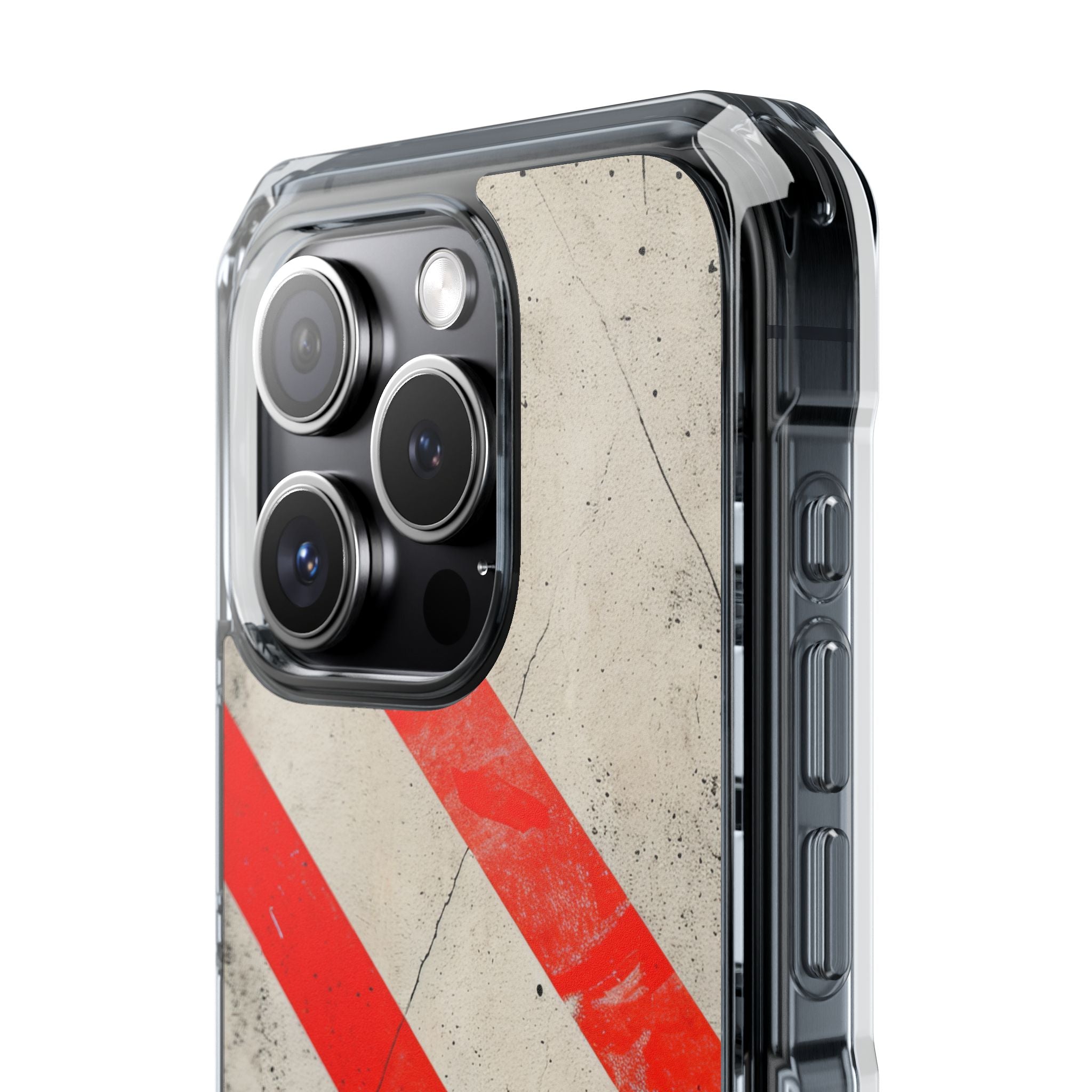 Striker Crimson Stripes iPhone 15 - Clear Impact Phone Case