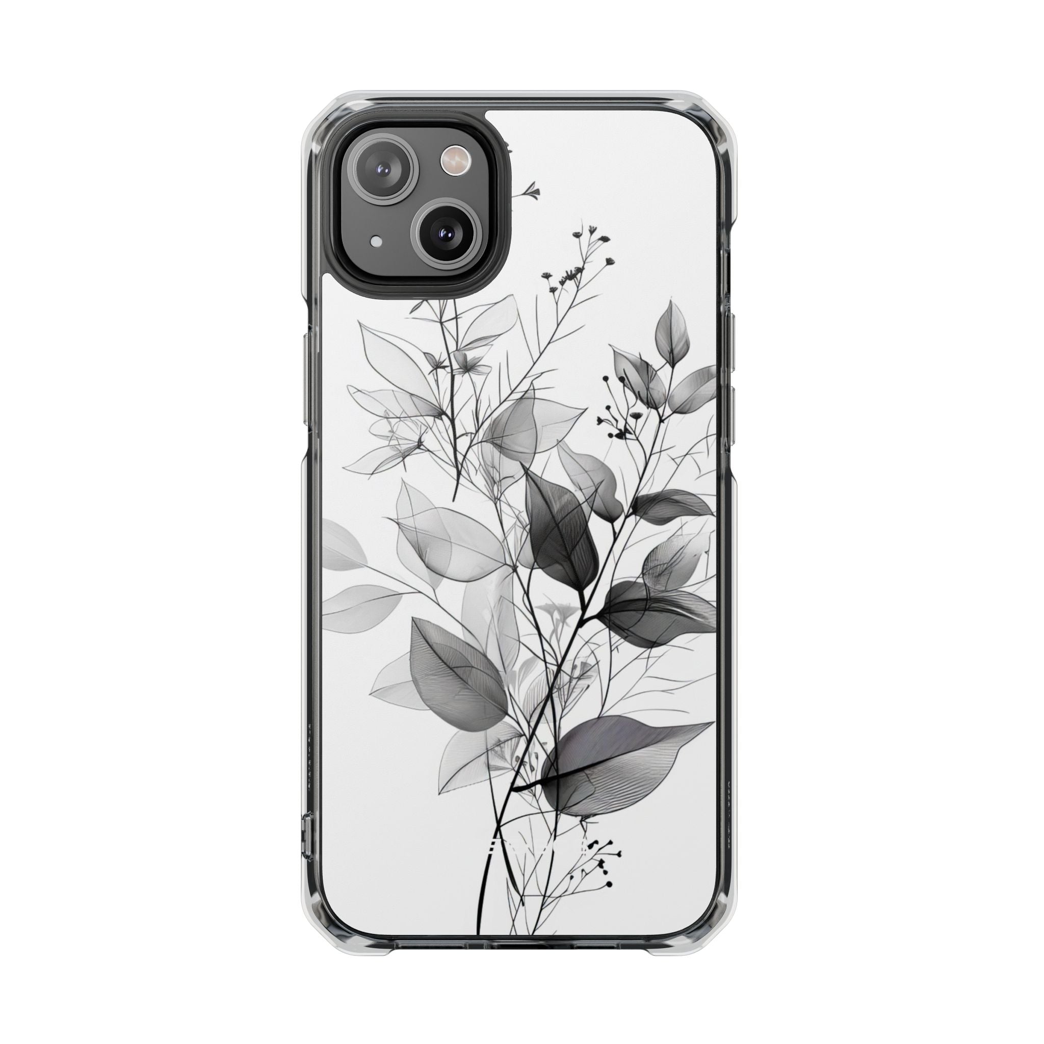 Veined Leaves Gray iPhone 14 Plus Case - Impact