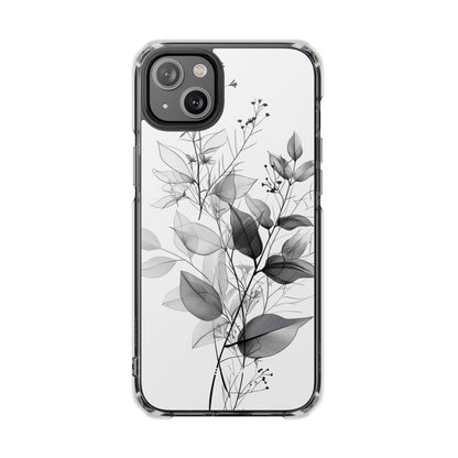 Veined Leaves Gray iPhone 14 Plus Case - Impact