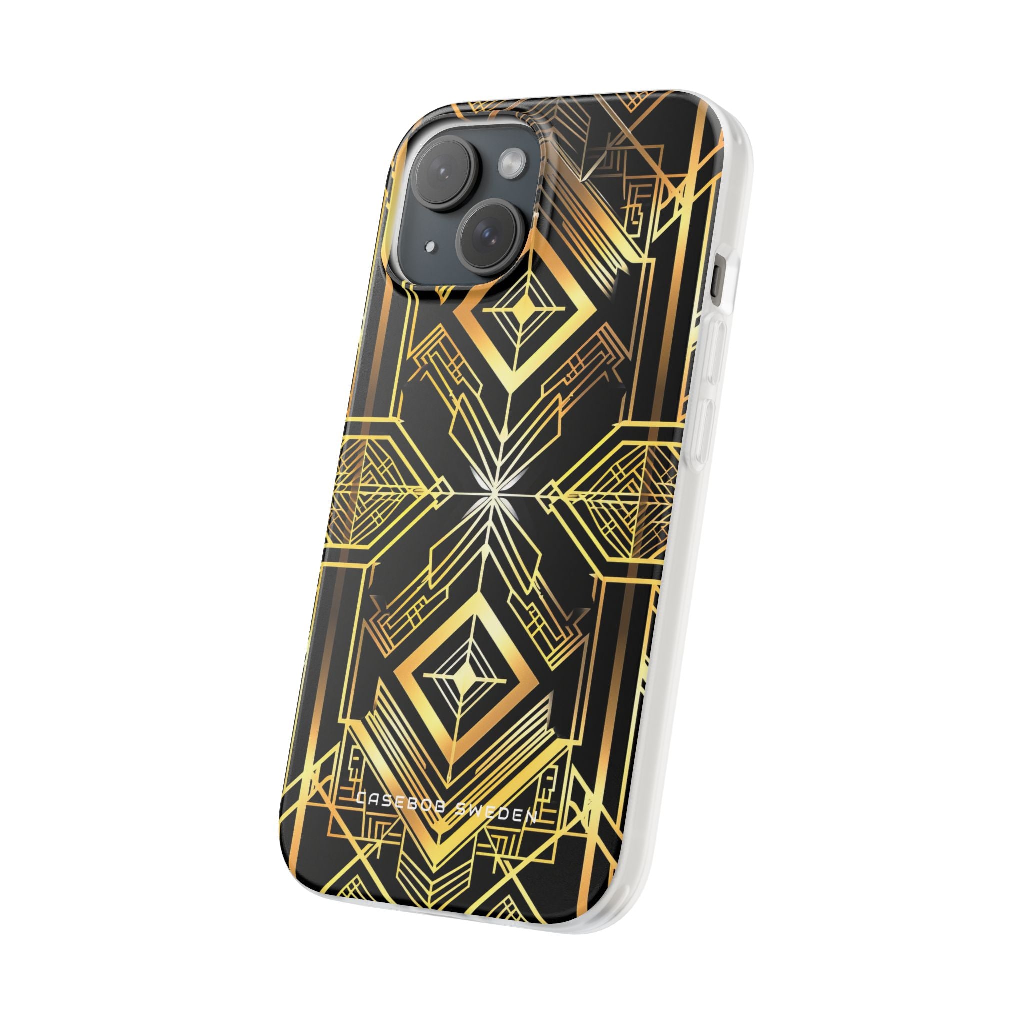 Golden Geometric Opulence iPhone 15 - Flexi Phone Case