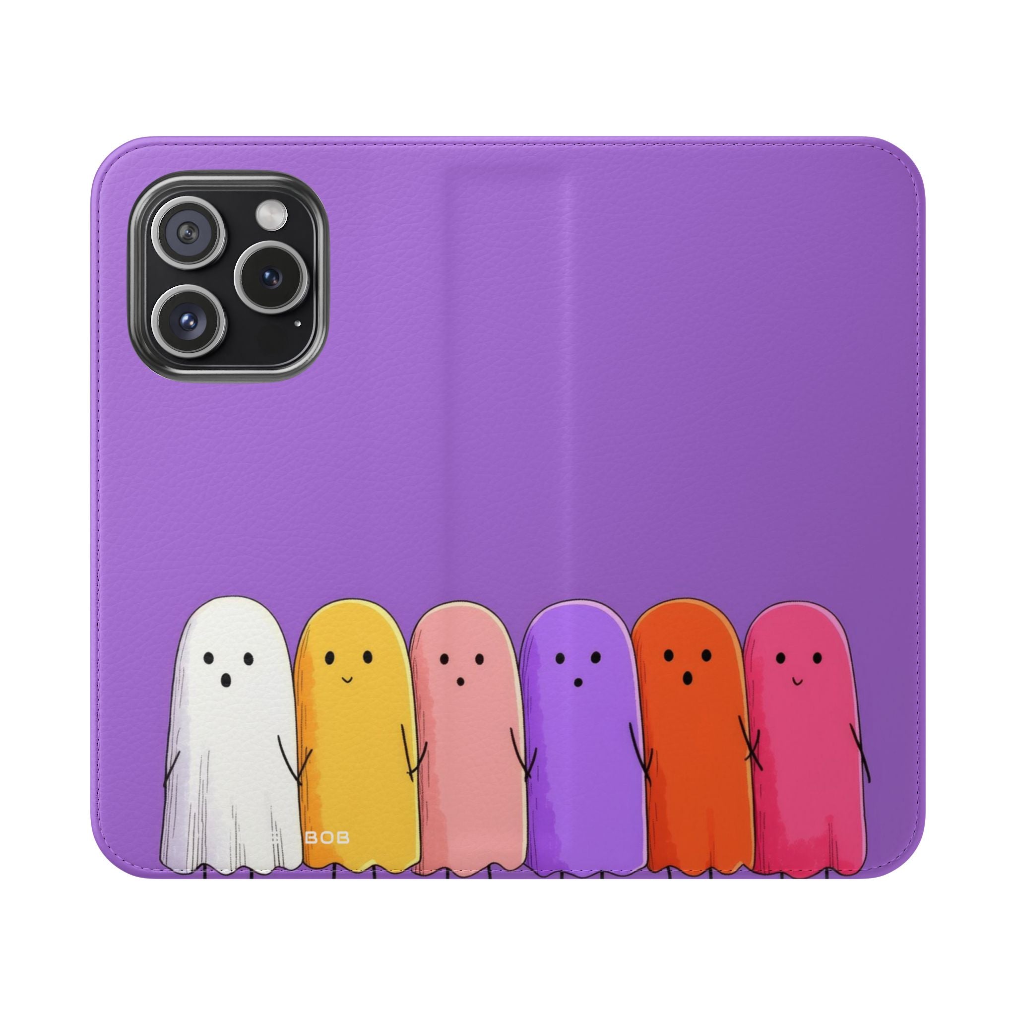 Värikkäät Ghosts Line - iPhone 15 Pro -lompakkokotelo