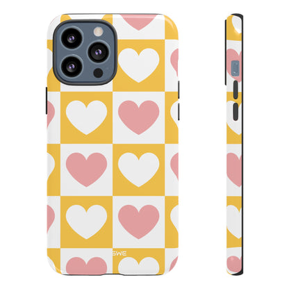 Heart Grid Harmony - iPhone Case
