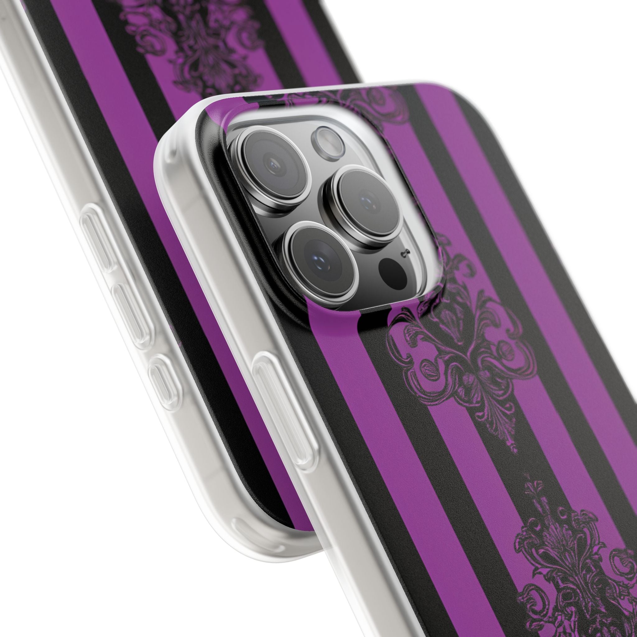 Damask Elegance Purple iPhone 16 Pro Max Case - Soft