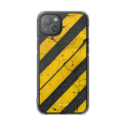 Cracked Hazard Lines iPhone Case - Impact