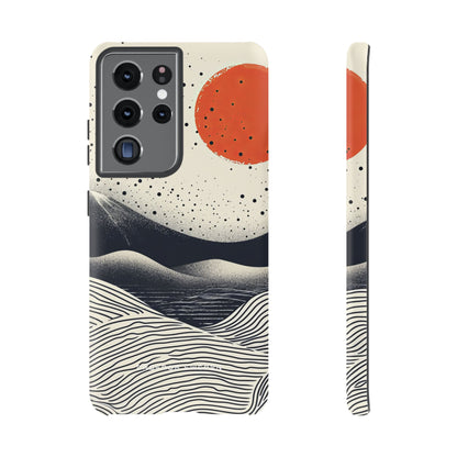 Red Sun Over Flowing Horizons  Samsung S21 - Tough Phone Case