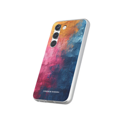 Blue Pink Abstract - Flexi Samsung S23 Phone Case