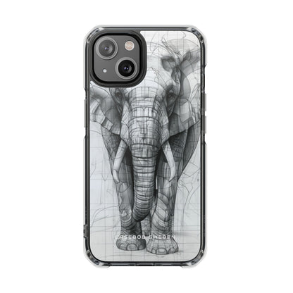 Elephant Line Geometry iPhone 14 - Clear Impact Phone Case