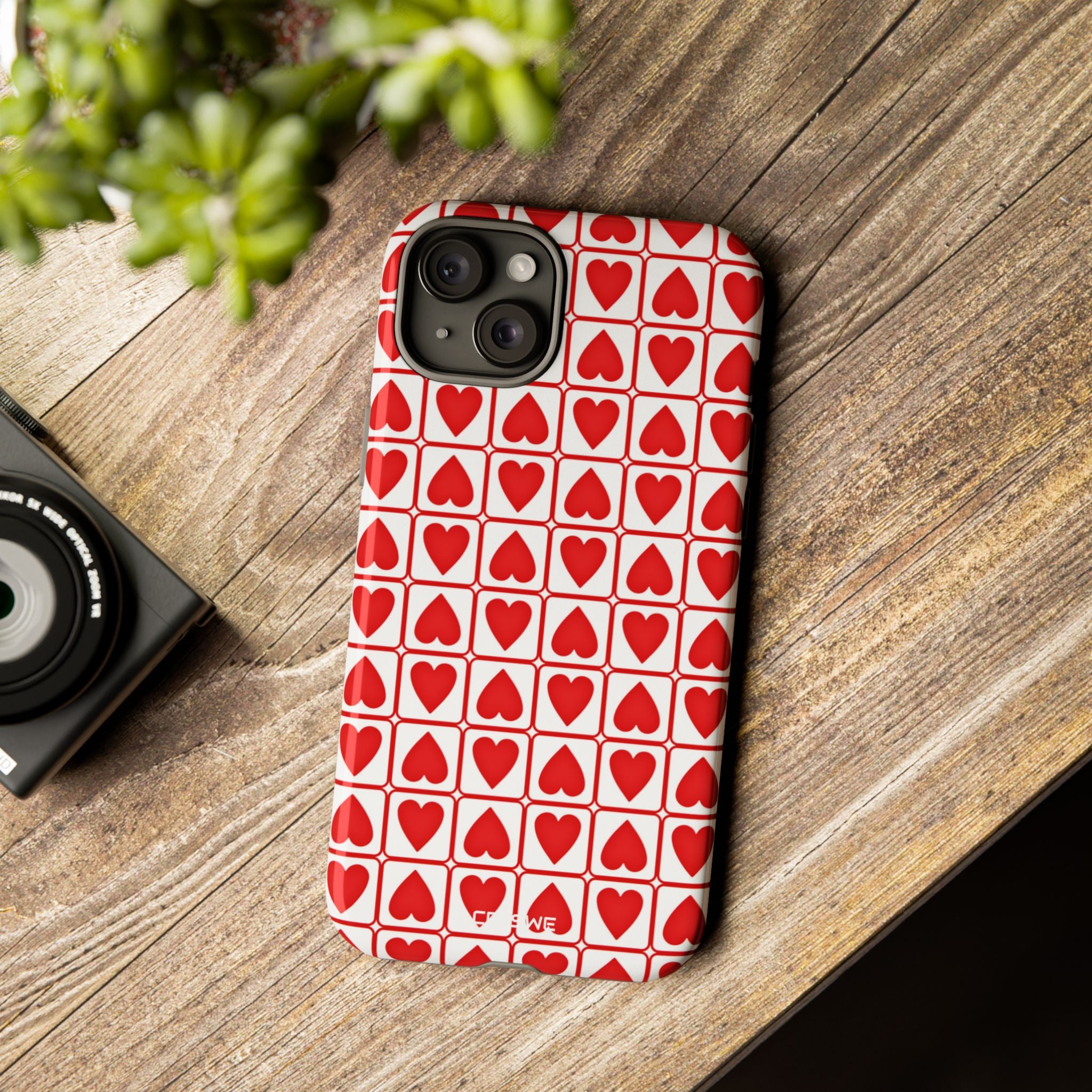 Hearts In Squares - iPhone Case