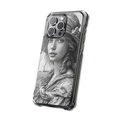 Serene Sketch Portrait - Phone Case for iPhone