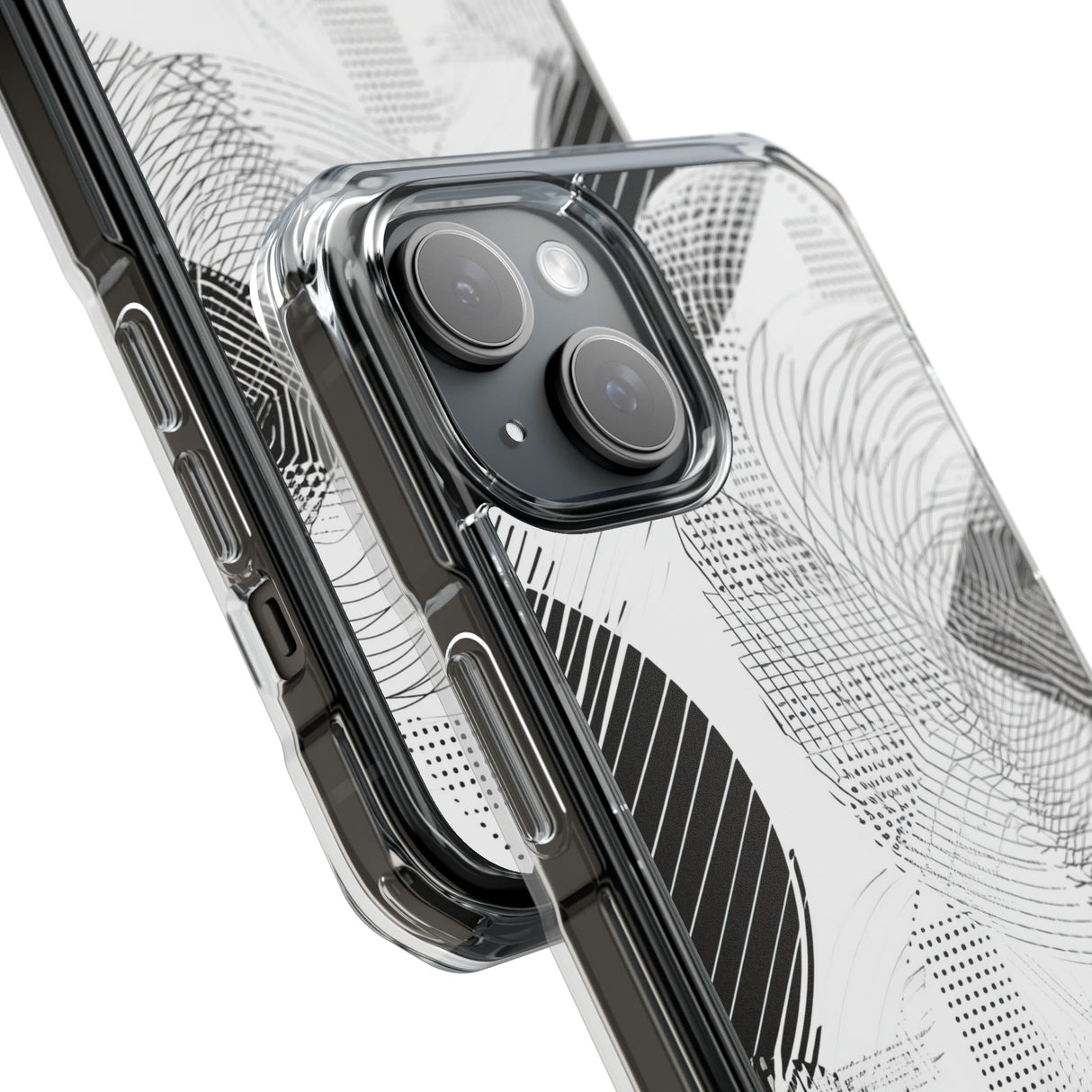 Monochrome Dynamics - Phone Case for iPhone (Clear Impact - Magnetic)