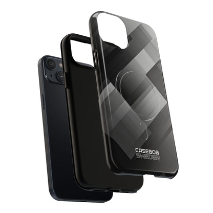 Grayscale Geometric Layers iPhone 14 - Tough+