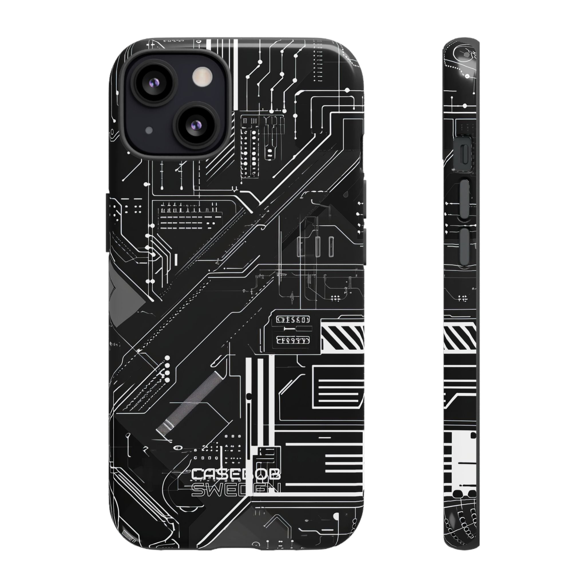 Futuristic Circuit Grid iPhone 13 - Tough