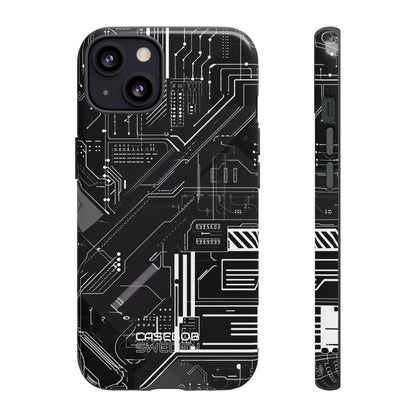 Futuristic Circuit Grid iPhone 13 - Tough