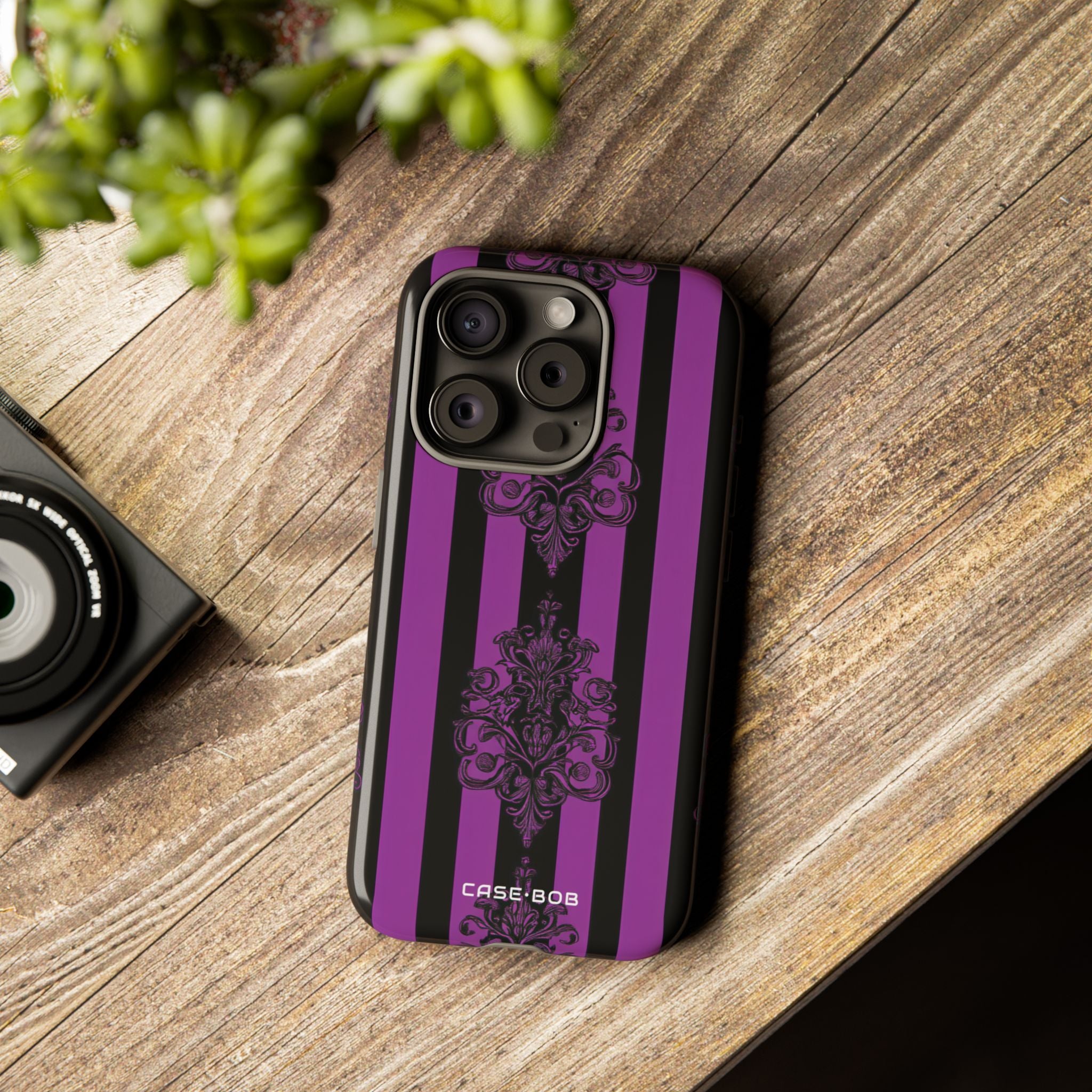 Damask Elegance Purple iPhone 15 Pro Case - Tough