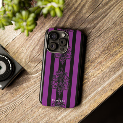 Damask Elegance Purple iPhone 15 Pro Case - Tough