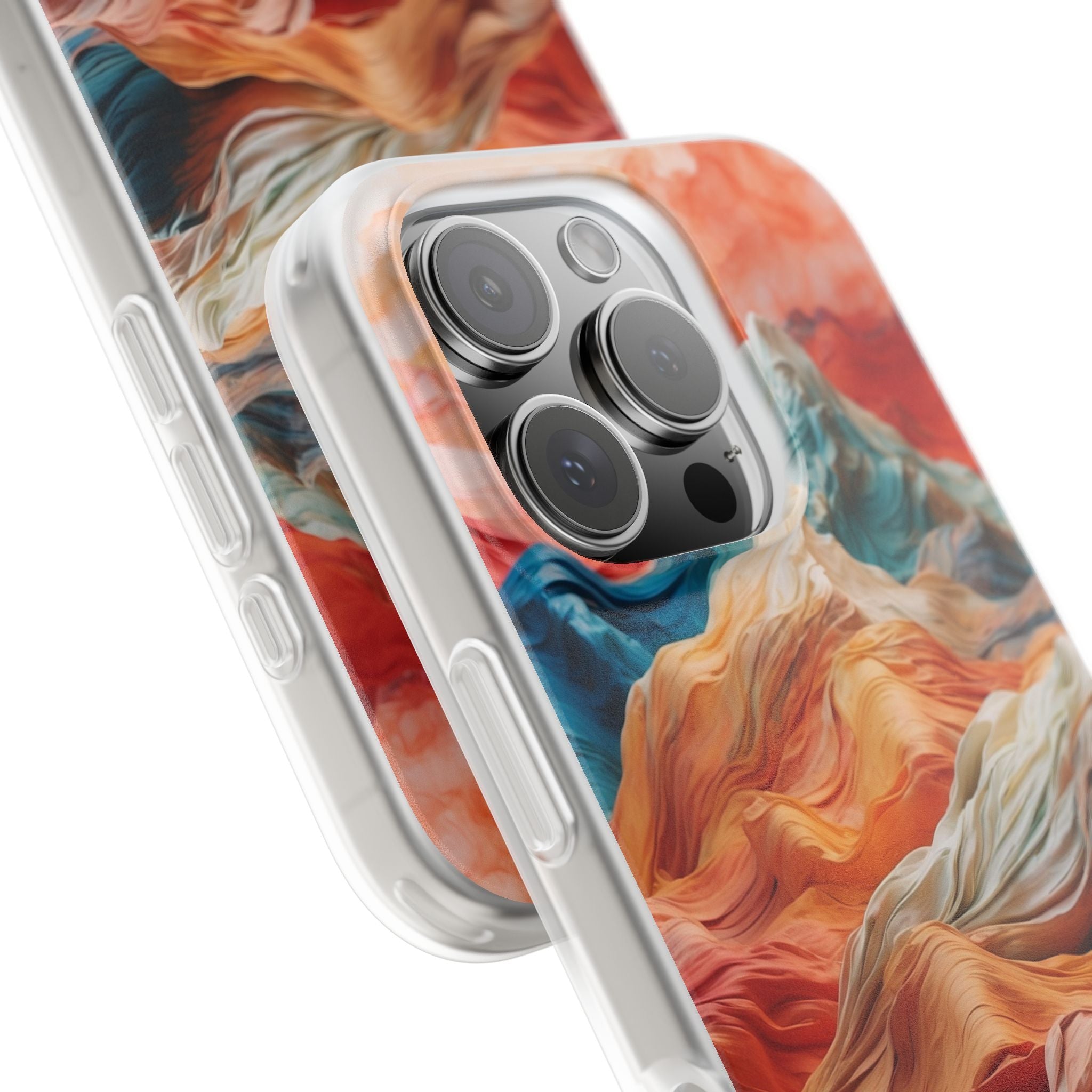 Fabric Peaks Cream iPhone 16 Pro Case - Soft