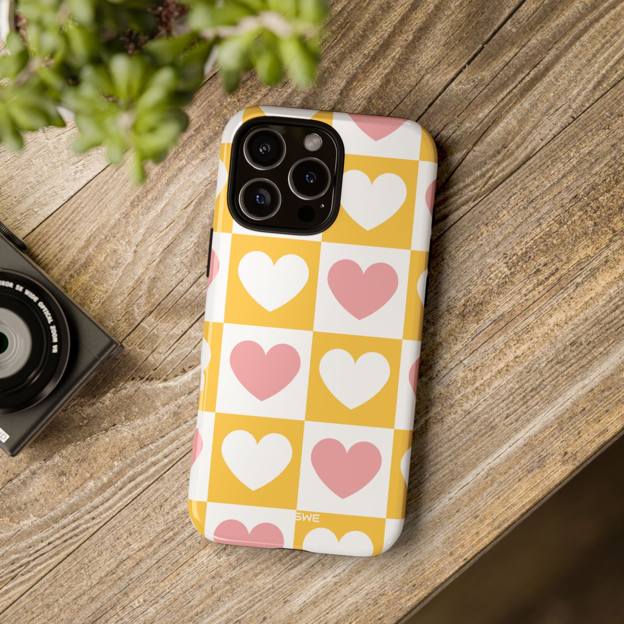 Heart Grid Harmony - iPhone Case
