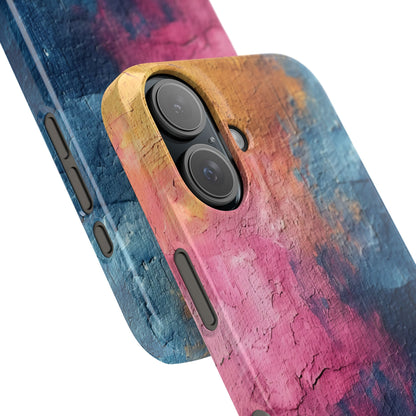 Blue Pink Abstract - Slim iPhone 16 Phone Case