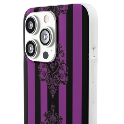 Gothic Elegance with Vertical Stripes and Ornamental Motifs iPhone 13 - Flexi Phone Case