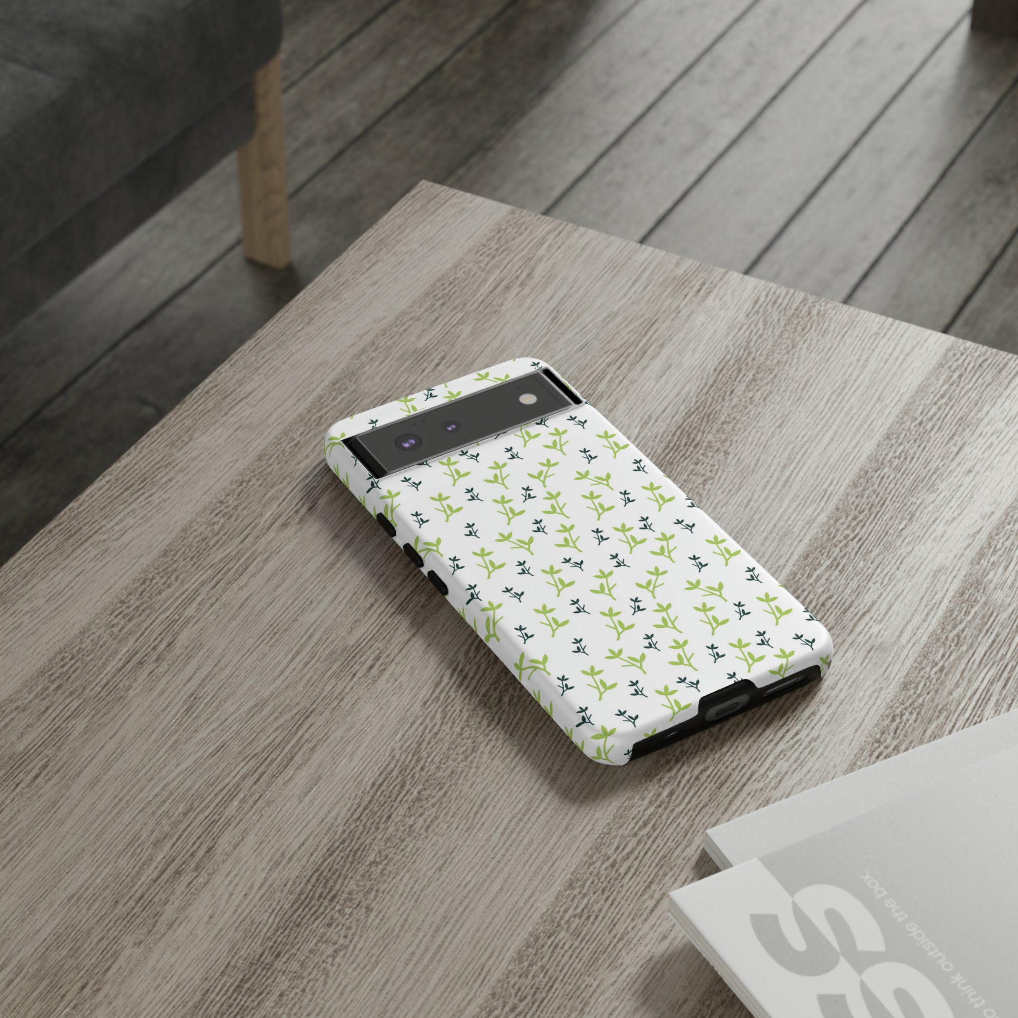 White Flower Pattern - Protective Phone Case