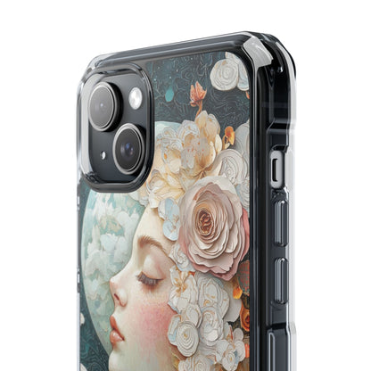Moon Embraces Flowers iPhone Case - Impact