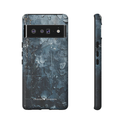 Weathered Blue Tapestry with Cracked Layers Google Pixel 6 - Tough Phone Case