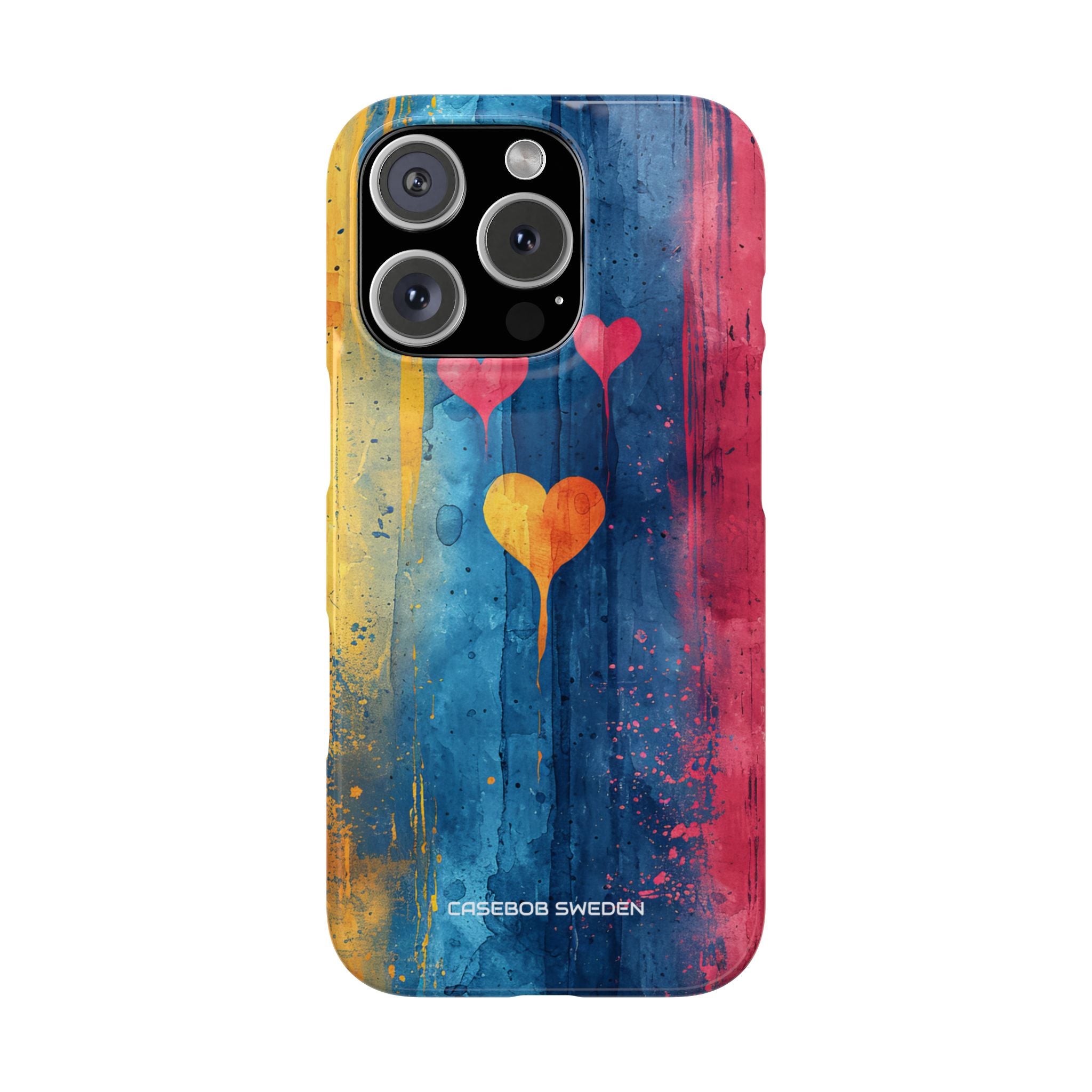 Hearts Watercolor Art - Slim iPhone 16 Phone Case