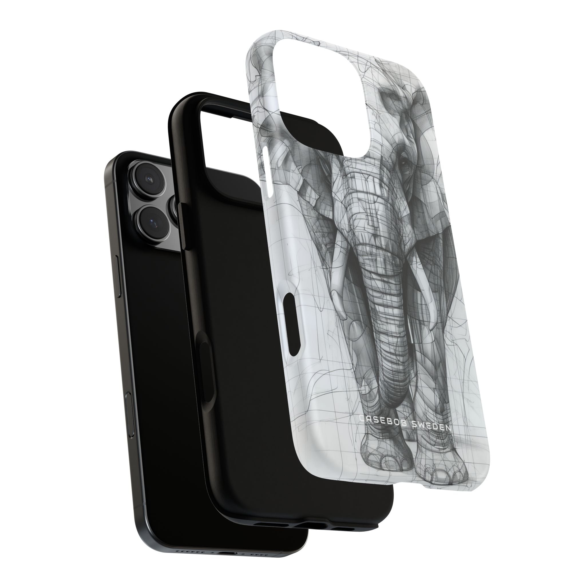 Elephant Line Geometry iPhone 16 - Tough Phone Case