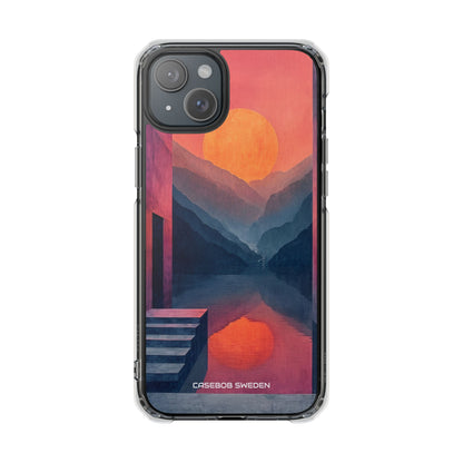 Surreal Sunset Landscape - Clear Impact iPhone 15 Phone Case