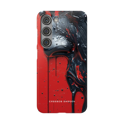 Textured Crimson Bloom Samsung S23 - Slim Phone Case