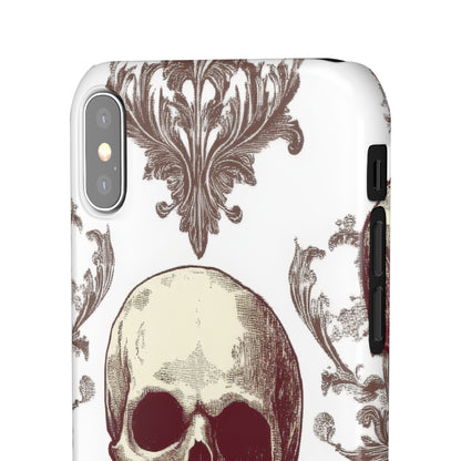 Gothic Skulls and Ornate Foliage  iPhone X - Slim Phone Case