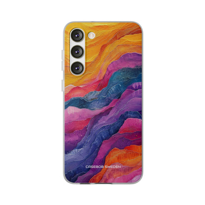 Vibrant Abstract Waves - Flexi Samsung S23 Phone Case