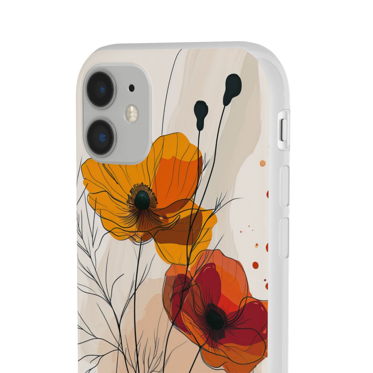 Feurige florale Abstraktion | Flexible Handyhülle für iPhone