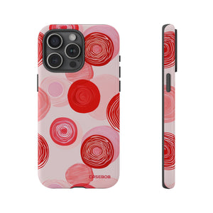 Crimson Circle Minimalism - Protective Phone Case