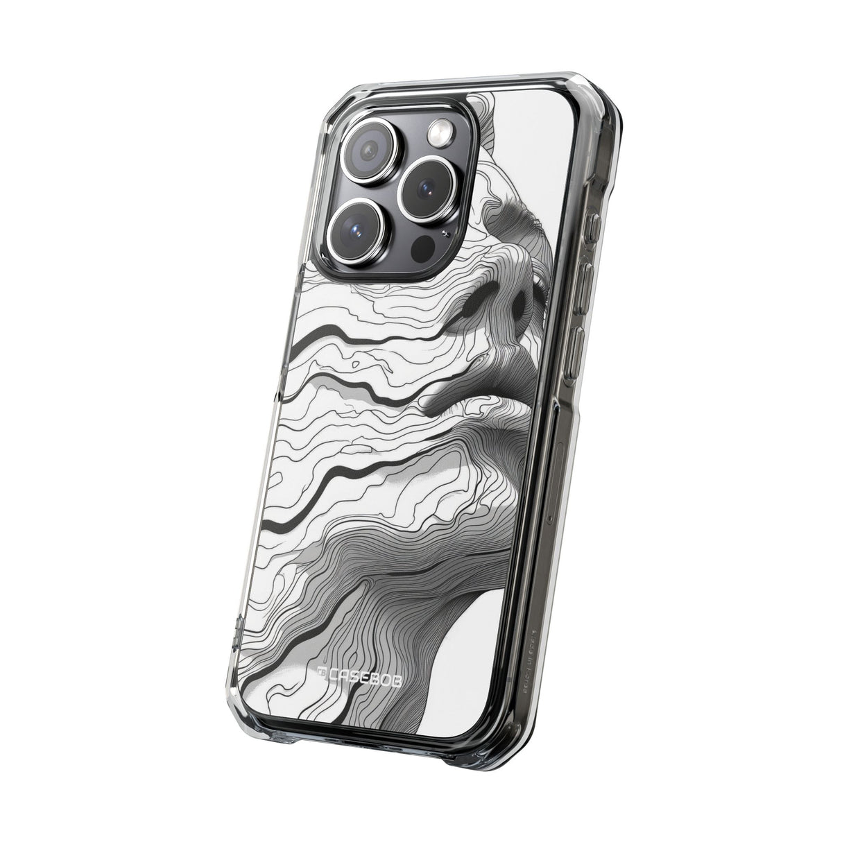 Topographic Serenity - Phone Case for iPhone (Clear Impact - Magnetic)