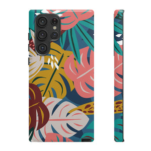 Tropical Leaf Mono - Protective Phone Case