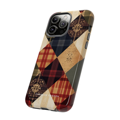 Rustic Geometric Patchwork Harmony iPhone 14 - Tough Phone Case