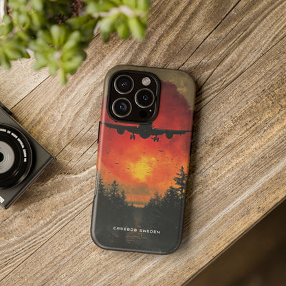 Vintage Sunset Airplane Silhouette iPhone 16 - Tough Phone Case