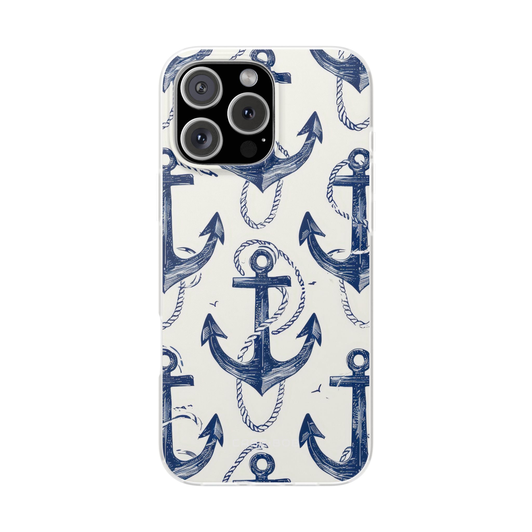 Navy Anchor Loop iPhone 16 Pro Max Case - Soft