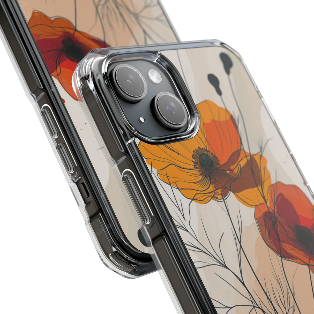 Fiery Floral Abstraction - Phone Case for iPhone (Clear Impact - Magnetic)