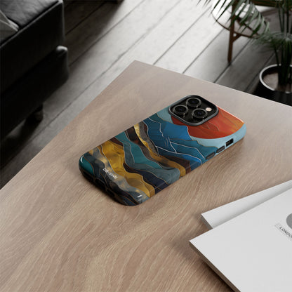 Sunset Geometry Waves - iPhone Case