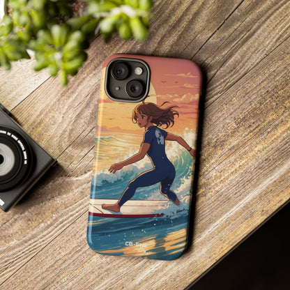 Surfing Into Sunset - iPhone Case