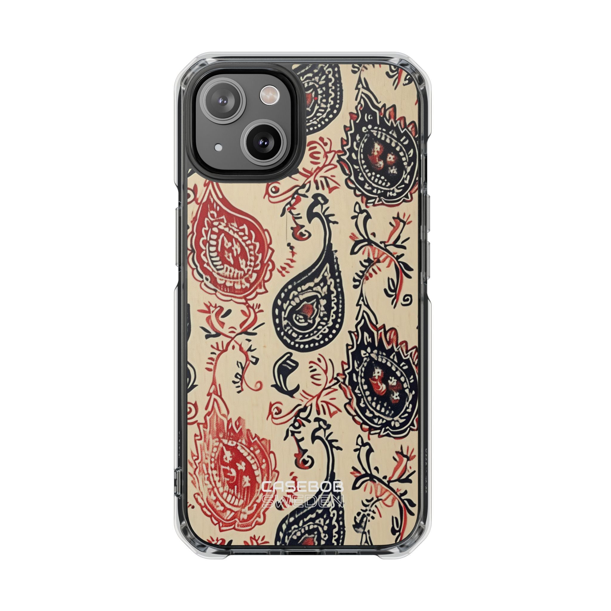 Navy Paisley Swirl iPhone 14 - Impact Clear+