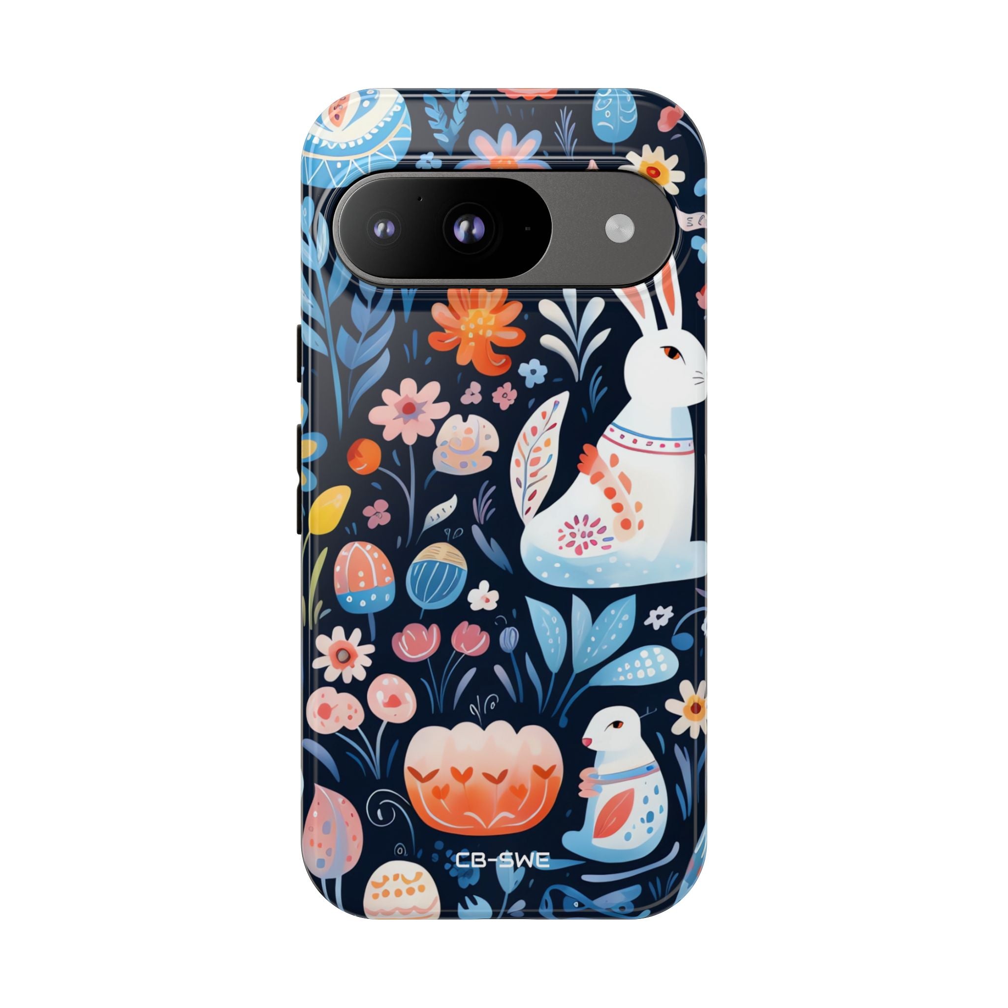 Bunnies Play Among Flowers - Google Pixel Case
