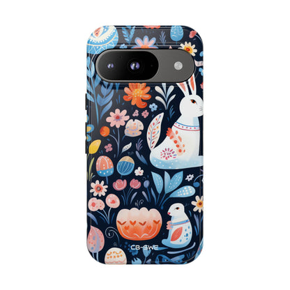 Bunnies Play Among Flowers - Google Pixel Case