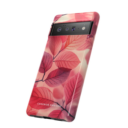 Elegant Pink Leaves Google Pixel 6 - Tough Phone Case