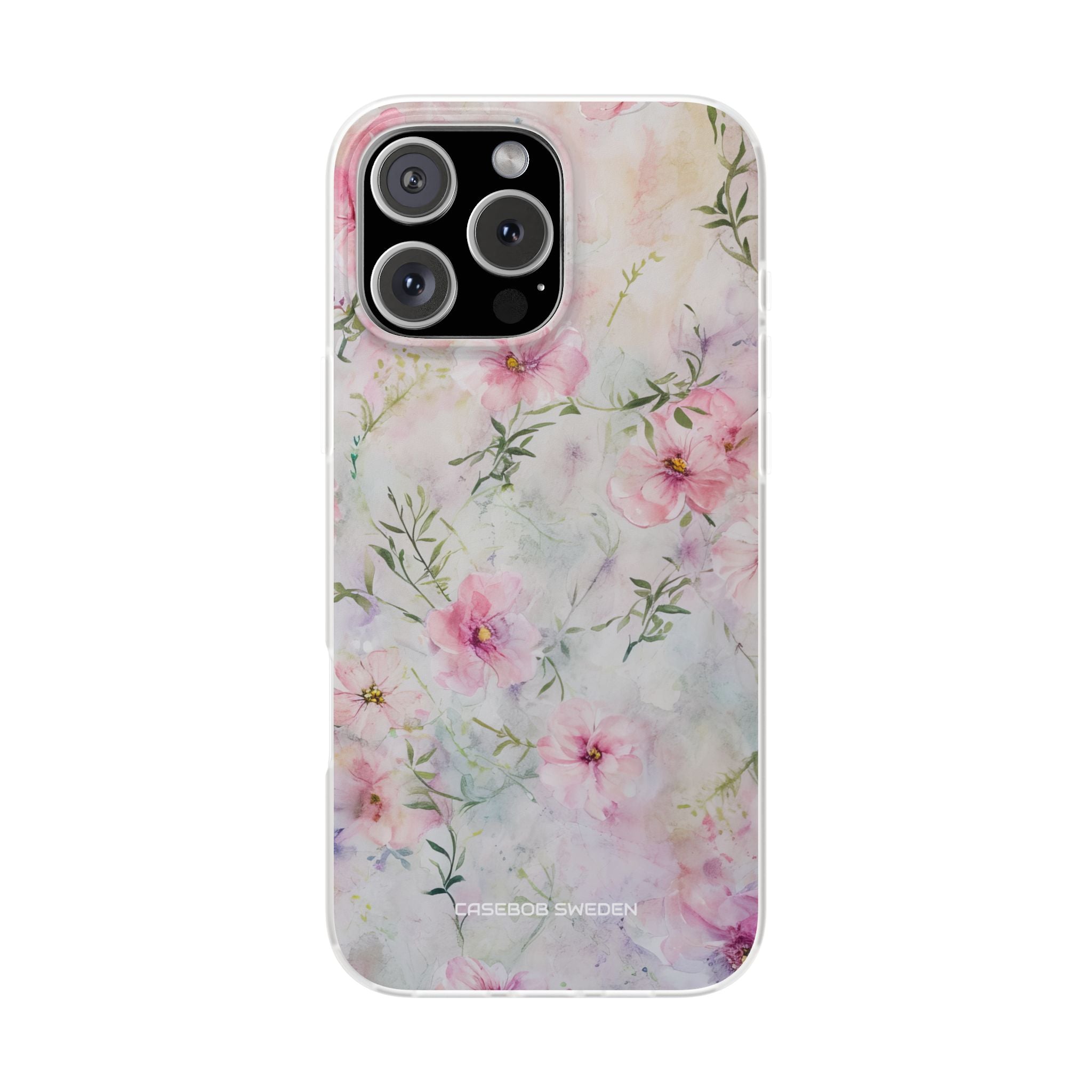 Pink Floral Watercolor Decor - Flexi iPhone 16 Phone Case