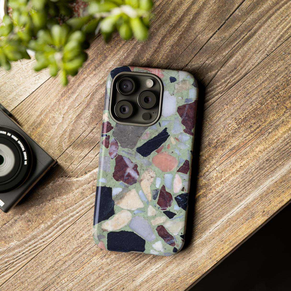 Terrazzo in Green - Protective Phone Case